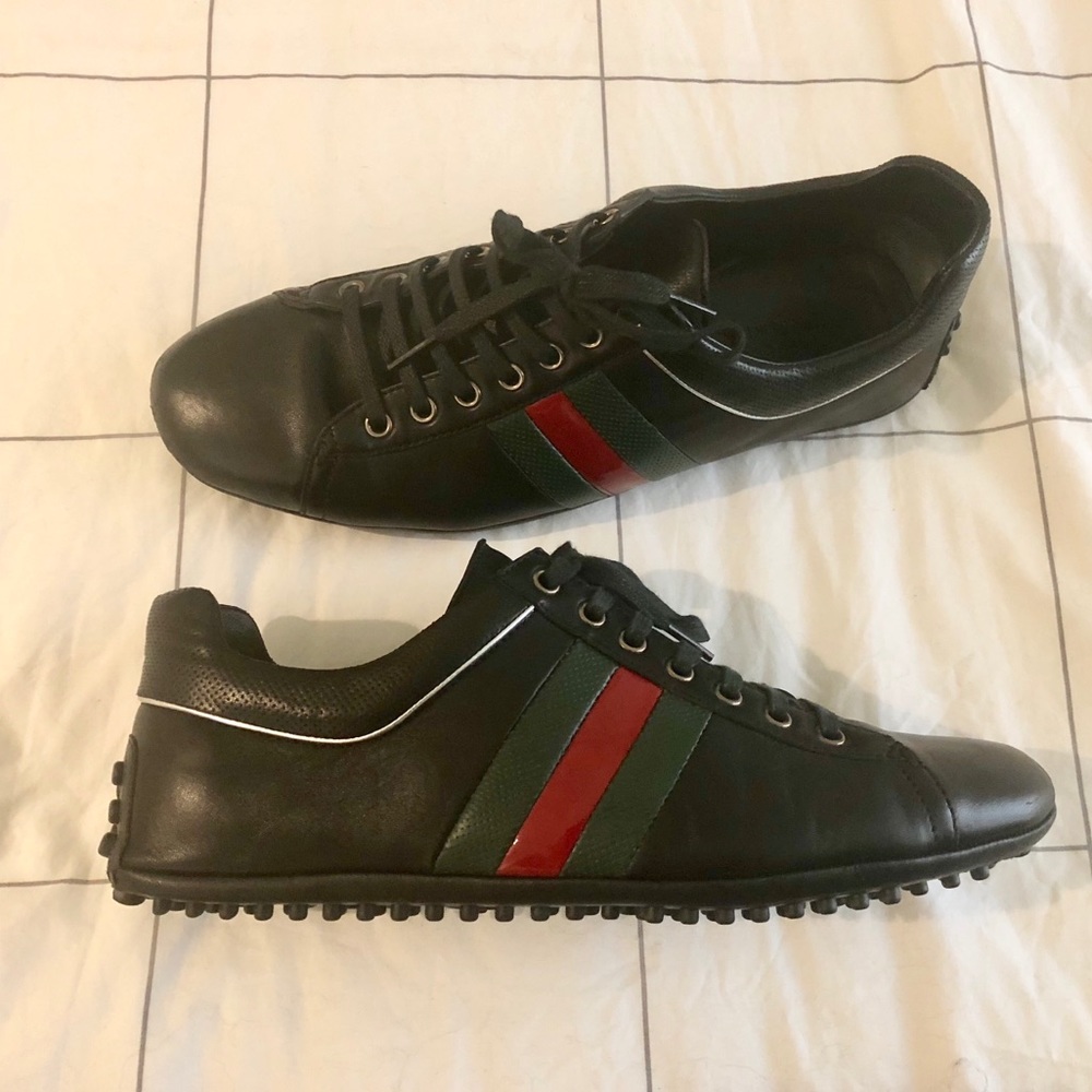 Men’s Gucci Black Lace-up Driver Sneaker